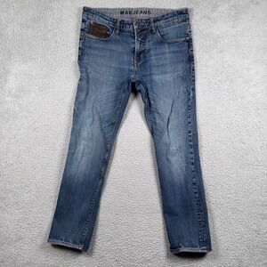 MAC Jeans Men's 34x30 Japanese Denim Slim Fit Jeans Blue Medium Wash